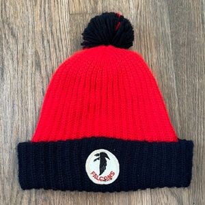 Vintage 1970s Atlanta Falcons Red and Black Beanie (Small Logo Tear)